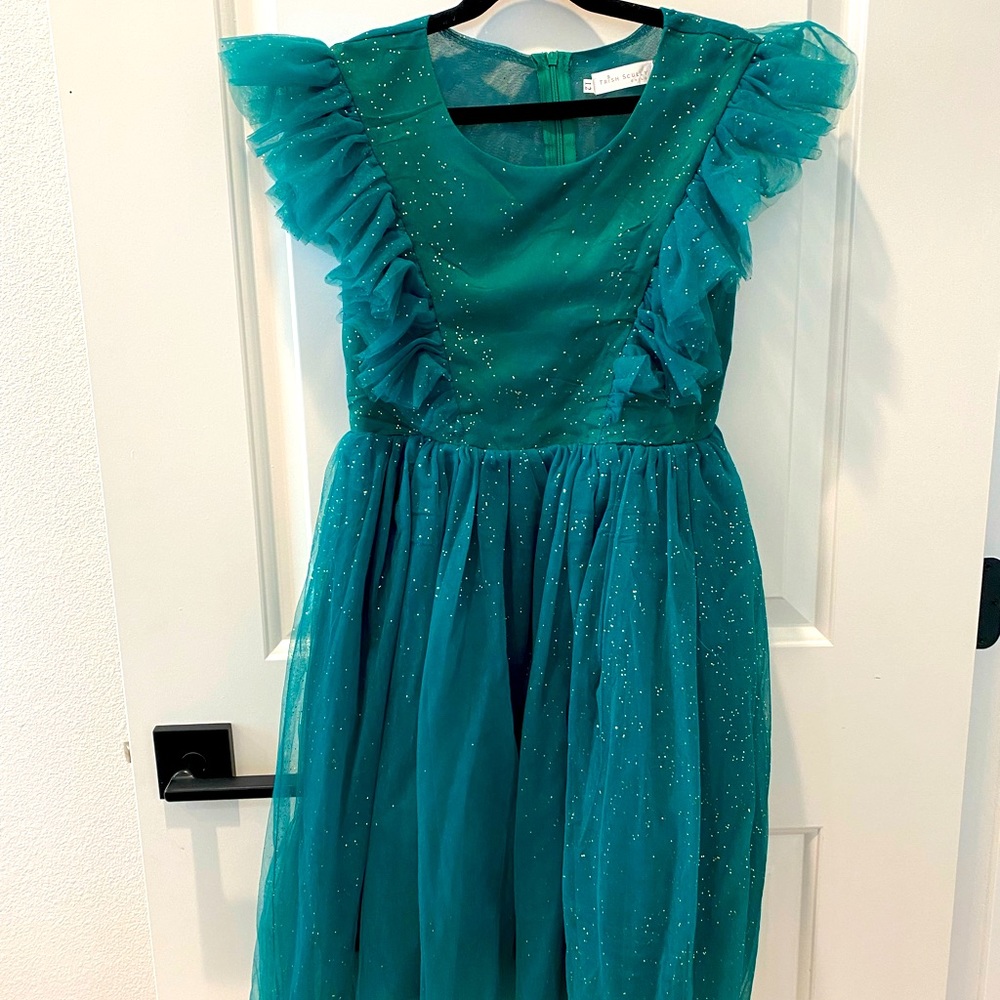 Trish Scully Girls Green Holiday Dress, Size 12, $40